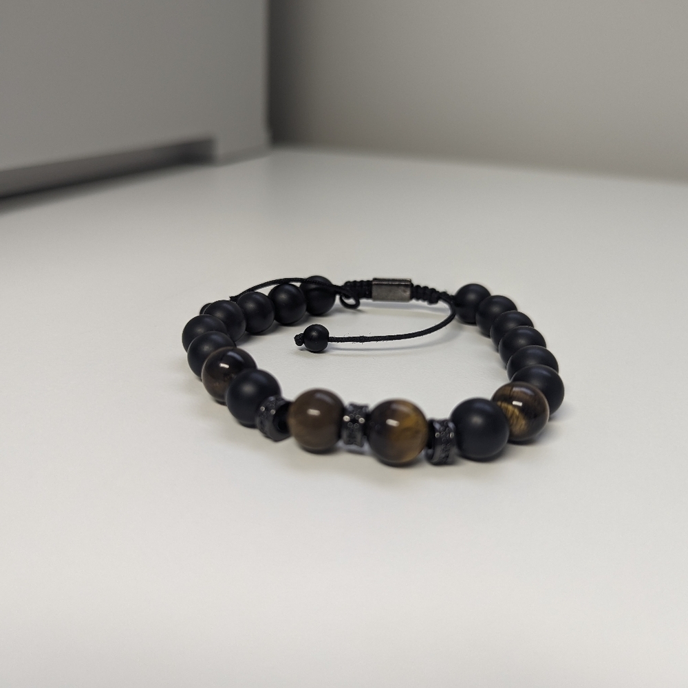 Black Onyx and Tiger's Eye Bracelet